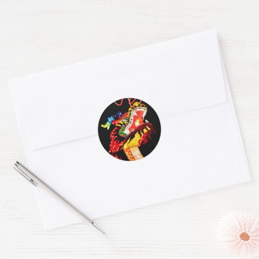 Tianlong Draak Ronde Sticker (Envelop)