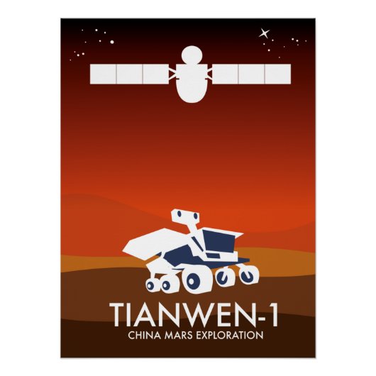 Tianwen-1 China ruimte kunst Perfect Poster (Voorkant)