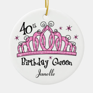 Tiara 40th Birthday Queen LT Keramisch Ornament