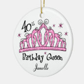 Tiara 40th Birthday Queen LT Keramisch Ornament (Links)