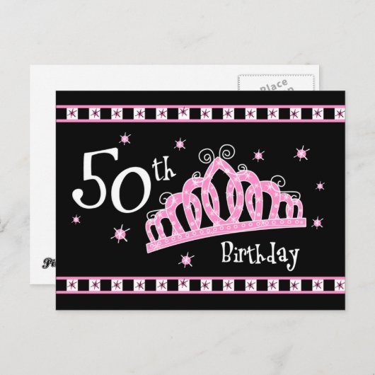 Tiara 50ste verjaardag briefkaart (Voorkant / Achterkant)