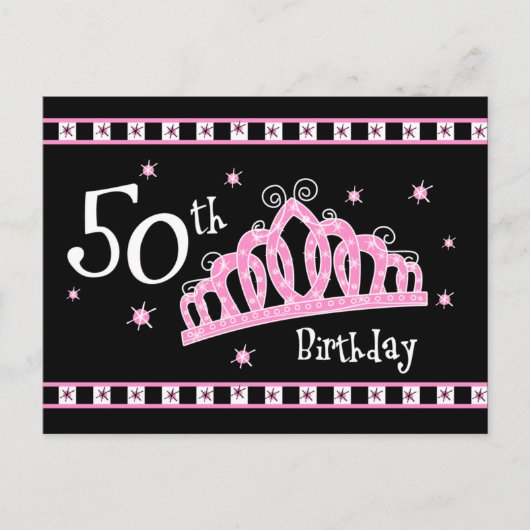 Tiara 50ste verjaardag Briefkaart (Voorkant)