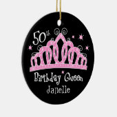 Tiara 50th Birthday Queen DK Keramisch Ornament (Rechts)