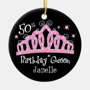 Tiara 50th Birthday Queen DK Keramisch Ornament