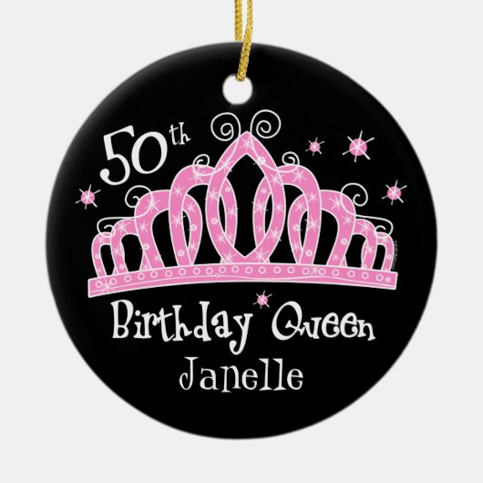 Tiara 50th Birthday Queen DK Keramisch Ornament (Voorkant)