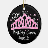 Tiara 50th Birthday Queen DK Keramisch Ornament (Links)