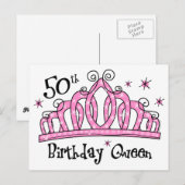 Tiara 50th Birthday Queen LT Briefkaart (Voorkant / Achterkant)
