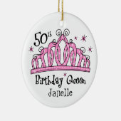 Tiara 50th Birthday Queen LT Keramisch Ornament (Rechts)