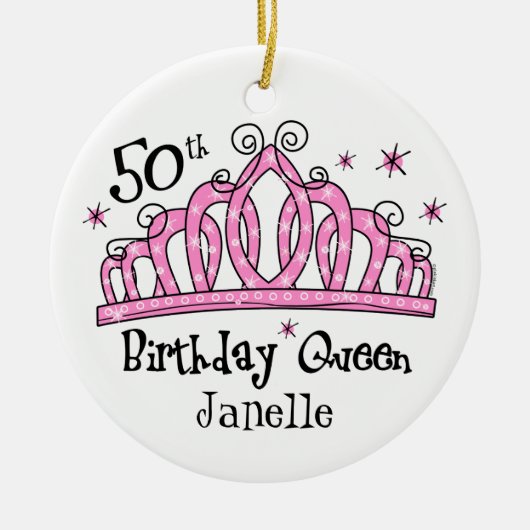 Tiara 50th Birthday Queen LT Keramisch Ornament (Voorkant)