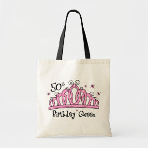 Tiara 50th Birthday Queen LT Tote Bag