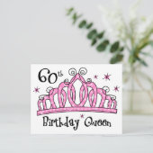 Tiara 60th Birthday Queen LT Briefkaart (Staand voorkant)
