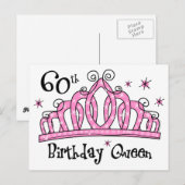 Tiara 60th Birthday Queen LT Briefkaart (Voorkant / Achterkant)