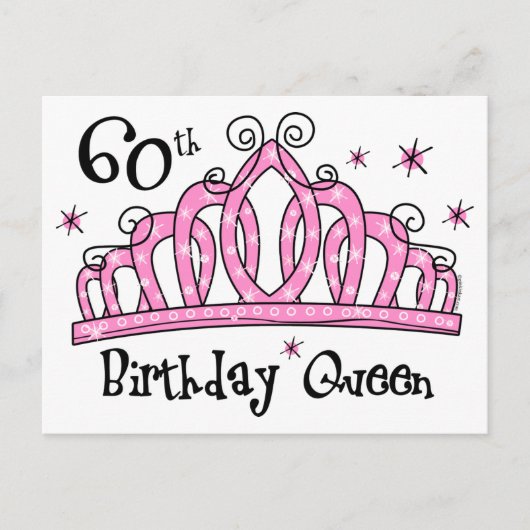 Tiara 60th Birthday Queen LT Briefkaart (Voorkant)
