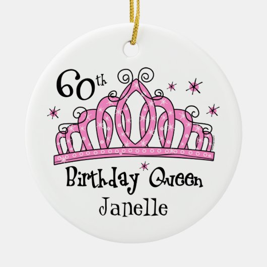 Tiara 60th Birthday Queen LT Keramisch Ornament (Voorkant)