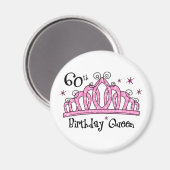 Tiara 60th Birthday Queen LT Magneet (Voorkant / Achterkant)