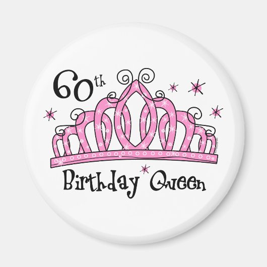 Tiara 60th Birthday Queen LT Magneet (Voorkant)