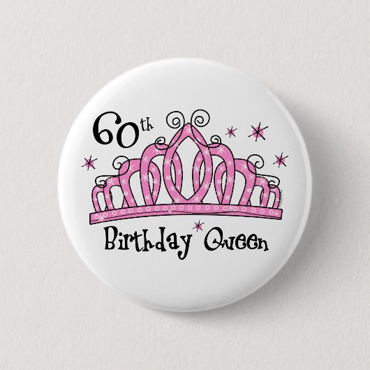 Tiara 60th Birthday Queen LT Ronde Button 5,7 Cm (Voorkant)