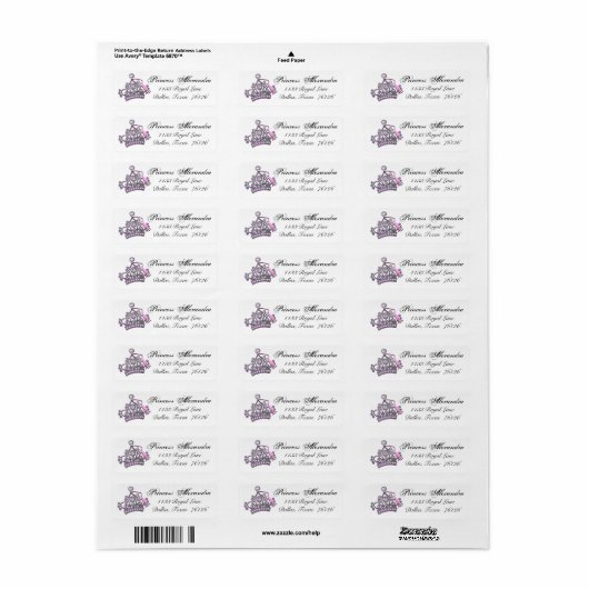 Tiara Afstuderen Return Address Labels (Full Sheet)
