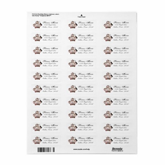 Tiara Afstuderen Return Address Labels (Full Sheet)