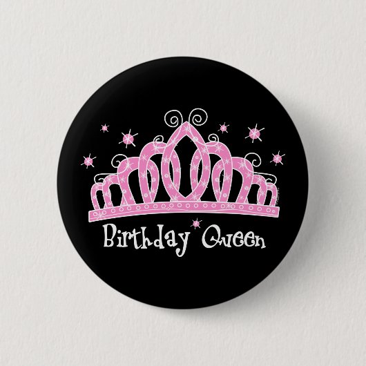 Tiara Birthday Queen Ronde Button 5,7 Cm (Voorkant)