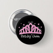 Tiara Birthday Queen Ronde Button 5,7 Cm (Voorkant /achterkant)