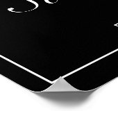 Tiara Black Minimalist Sweet 16 Welkomstteken Poster (Hoek)