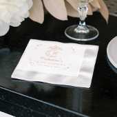 Tiara Celestial Crescent Moon Monogram Folie Servetten