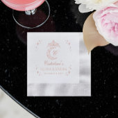 Tiara Celestial Crescent Moon Monogram Folie Servetten