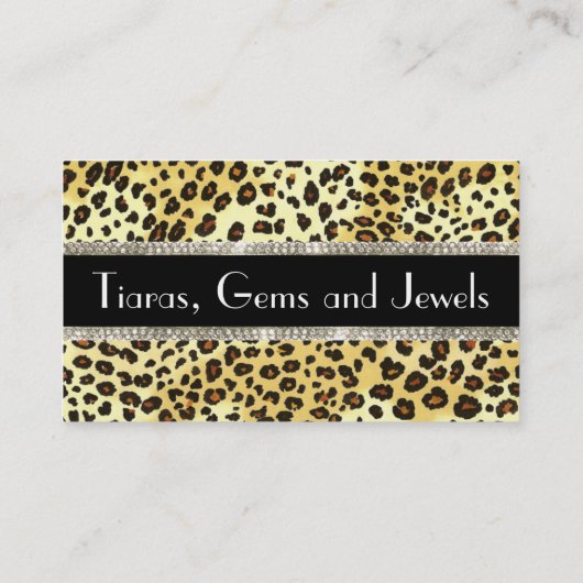Tiara Cheetah Print Visitekaartjes (Achterkant)