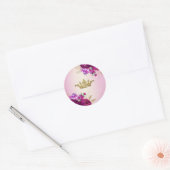 Tiara Crown Burgundy Flowers Ronde Sticker (Envelop)