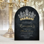 Tiara Crown Diamond Quinceanera Invitation Kaart