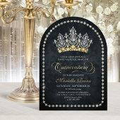 Tiara Crown Diamond Quinceanera Invitation Kaart