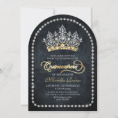 Tiara Crown Diamond Quinceanera Invitation Kaart (Voorkant)