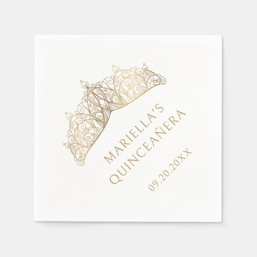 Tiara Crown Elegant Quinceanera Servet (Voorkant)