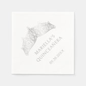 Tiara Crown Elegant Quinceanera Servet (Voorkant)