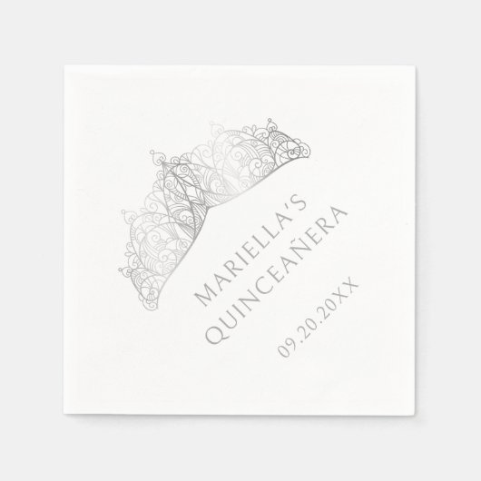 Tiara Crown Elegant Quinceanera Servet (Voorkant)