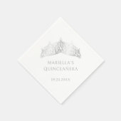 Tiara Crown Elegant Quinceanera Servet (Hoek)