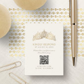 Tiara Crown Quinceanera QR RSVP Informatiekaartje