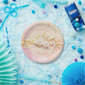 Tiara diamant bloemenboeket roze goud girly schatt papieren bordje (Feest)