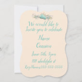 Tiara diamant bloemenkant en kanten muntcrème blau kaart (Achterkant)