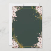 Tiara, Diamanten Boho Bloemen Groene Quinceañera Kaart (Achterkant)