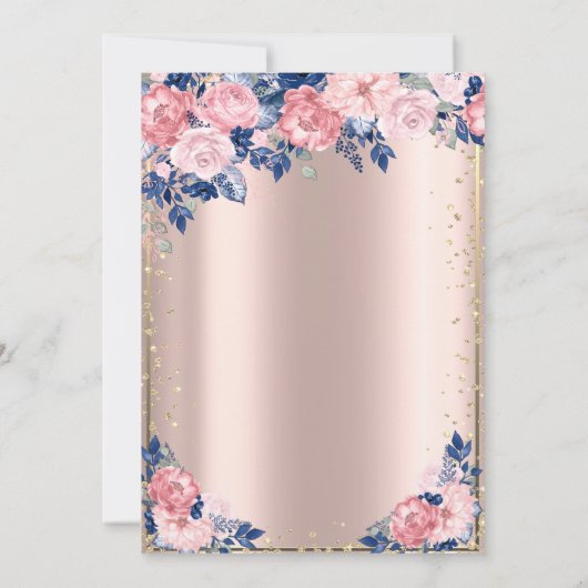 Tiara Diamonds Blauw Rozen Roos Goud 100e Verjaard Kaart (Achterkant)