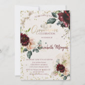 Tiara, Diamonds Burgundy Rozen Quinceañera Kaart (Voorkant)