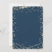 Tiara, Diamonds Navy Blue Gold 18th Birthday Party Kaart (Achterkant)