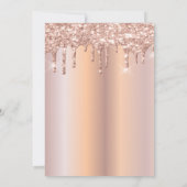 Tiara Drops Glitter Roze Goud Kaart (Achterkant)