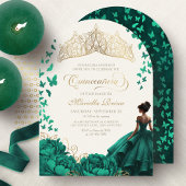 Tiara Emerald Green Princess Quinceanera Kaart