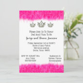 Tiara en Fluff Baby Princess Feest Kaart (Staand voorkant)