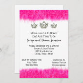 Tiara en Fluff Baby Princess Shower-uitnodiging Kaart (Voorkant / Achterkant)