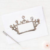 Tiara en Kroonlabels om je aan te passen Ovale Sticker (Envelop)