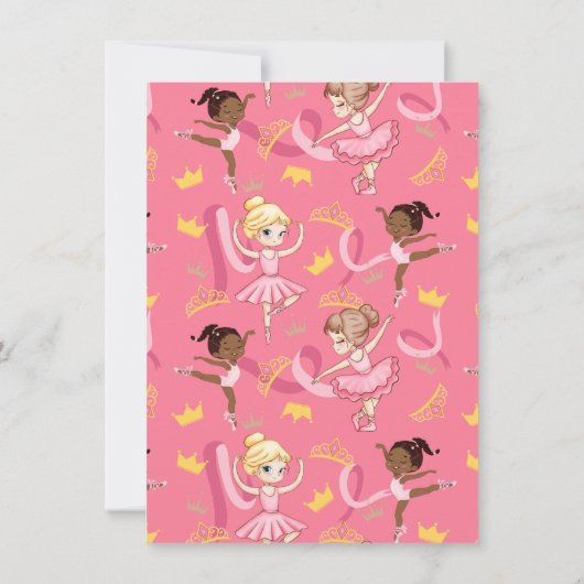 Tiara en Tutu klein meisje verjaardag uitnodiginge Kaart (Achterkant)